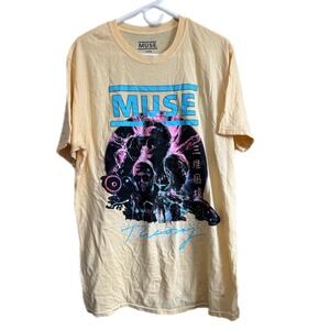 Muse Simulation Theory Graphic‎ T Shirt Large Yellow Band Tee